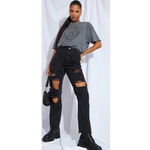 Vintage Levi's High Rise Distressed Straight Jeans